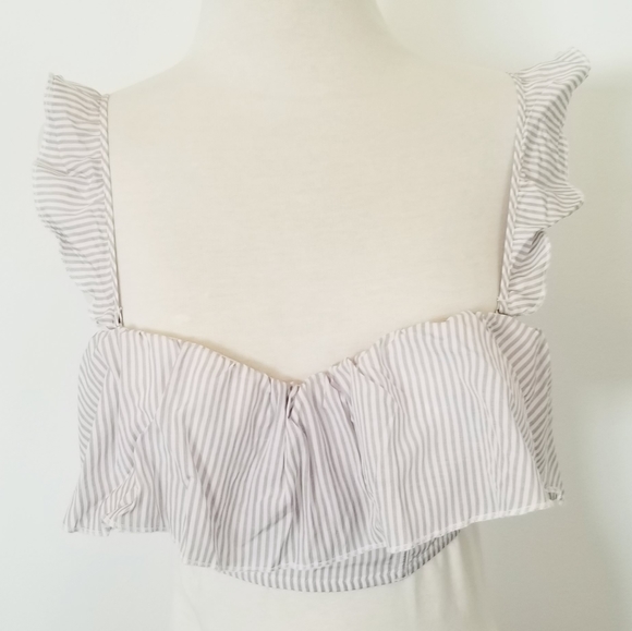 Victoria's Secret Striped Ruffle Bra Bralette Bandeau Crop Top Bustier NWT 32B - Picture 15 of 16